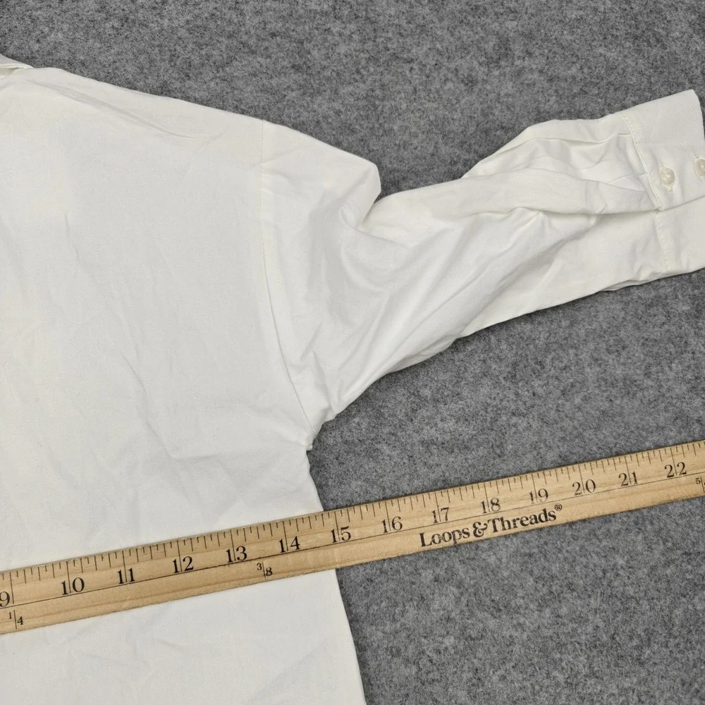 ZARA Shirt Kids 6 White 100% Cotton Long Sleeve Button Front Collared Dress Top